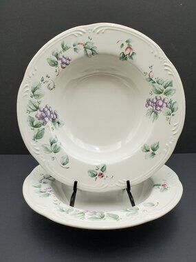 Pfaltzgraff Grapevine Dinner Bowls Individual Rimmed Pasta Bowls Salad Bowls